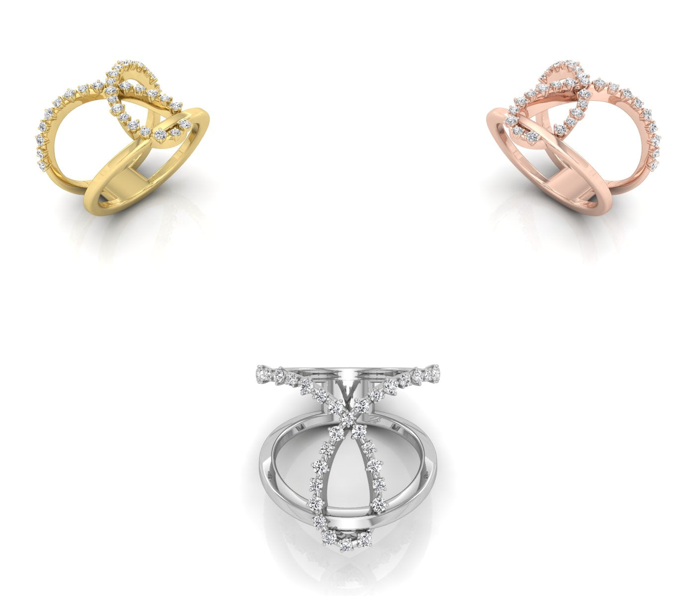 18K Bespoke Pave Diamond Ring — 3 COLOR