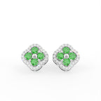 18K Colored Diamond Halo Earrings — TOP