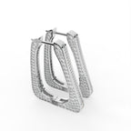 Sterling Silver Diamond Earrings — 3D / RIGHT