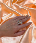 18K White & Rose Round Diamond Ring 1.53ct — IMAGE URL