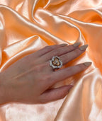 18K White & Rose Round Diamond Ring 1.53ct — IMAGE URL