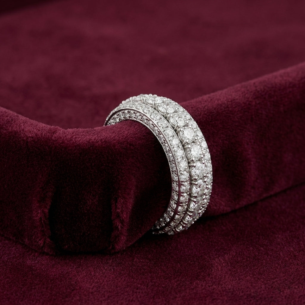 18K White Gold Eternity Round Diamond Ring