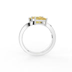 14K White Gold Bespoke Kite Diamond Ring — FRONT
