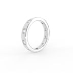 18K Yellow Gold Emerald Diamond Band Ring — 3D VIEW