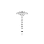 18K Halo Round Diamond Ring — SIDE