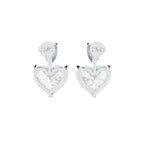 18K Pear Heart Diamond Drop Earrings — BACK