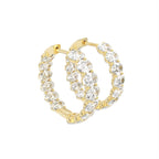 18K Diamond Hoop Earrings — 3D VIEW