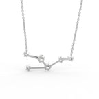 18K Yellow Gold Constellation Round Diamond Pendant — BACK