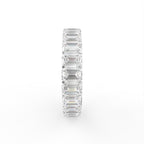 14K White Gold Emerald Diamond Full Eternity Ring — SIDE
