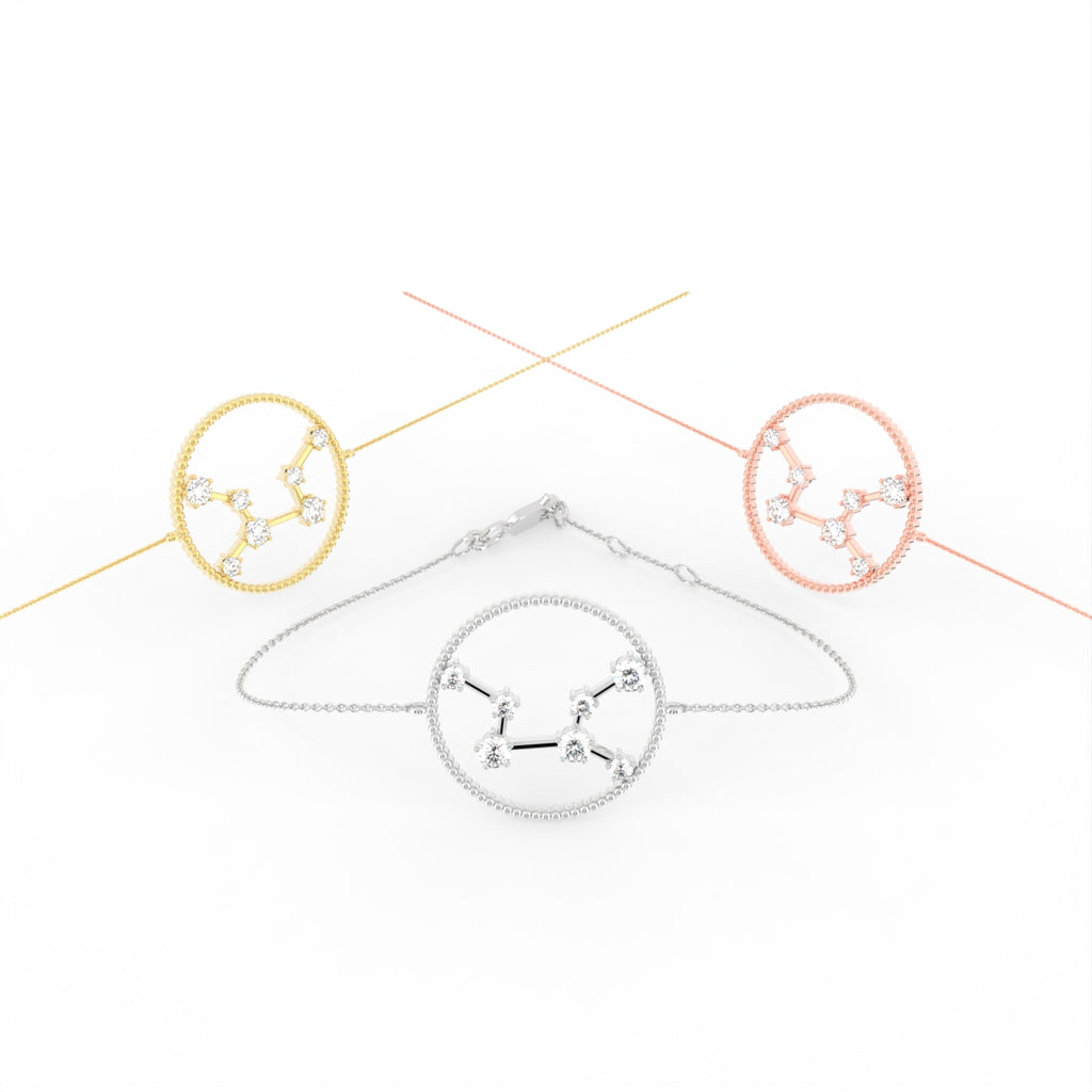 18K Virgo Constellation Diamond Bracelet — 3 COLOR