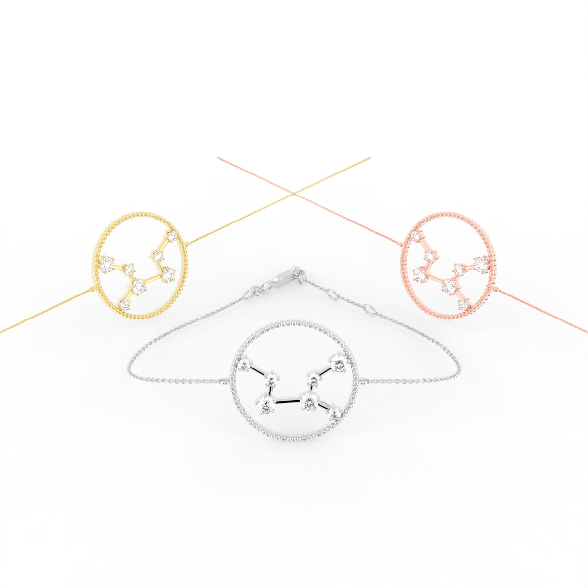 18K Virgo Constellation Diamond Bracelet — 3 COLOR