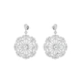 18K Floral Lab Grown Diamond Drop Earrings — TOP
