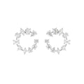 18K White Gold Mixed Shape Diamond Earrings — TOP