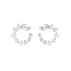 18K White Gold Mixed Shape Diamond Earrings — TOP