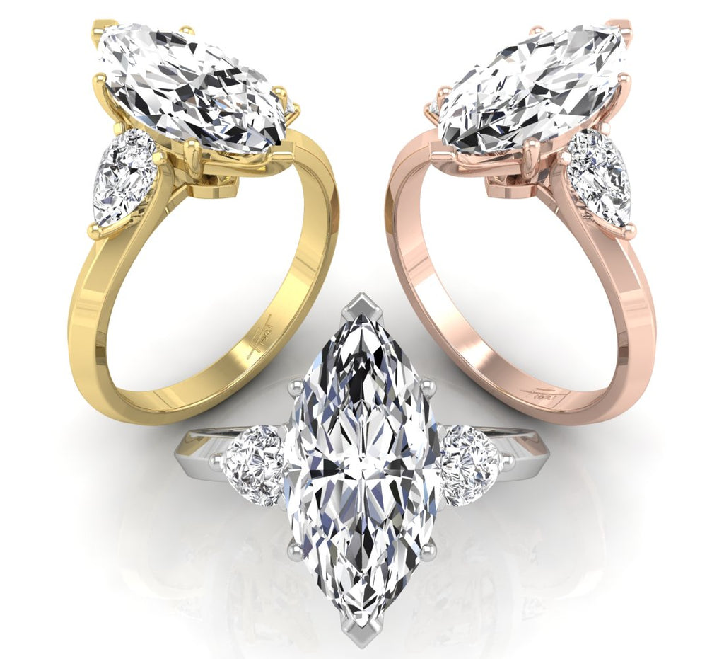 vimg:Z00213|18K White Gold Trilogy Marquise Diamond Ring — 3 COLOR