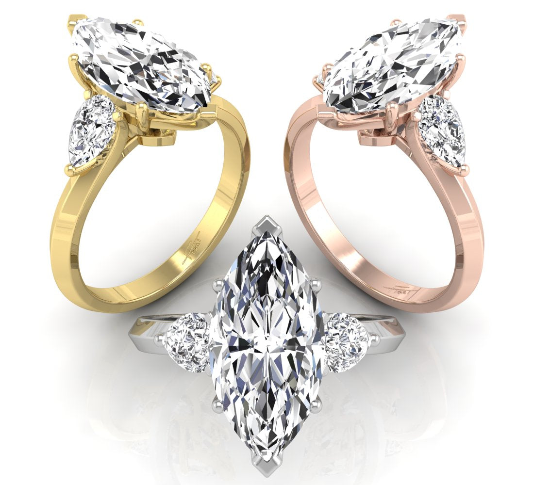 vimg:Z00213|18K White Gold Trilogy Marquise Diamond Ring — 3 COLOR