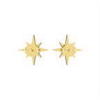 18K Polar Star Diamond Earrings — BACK