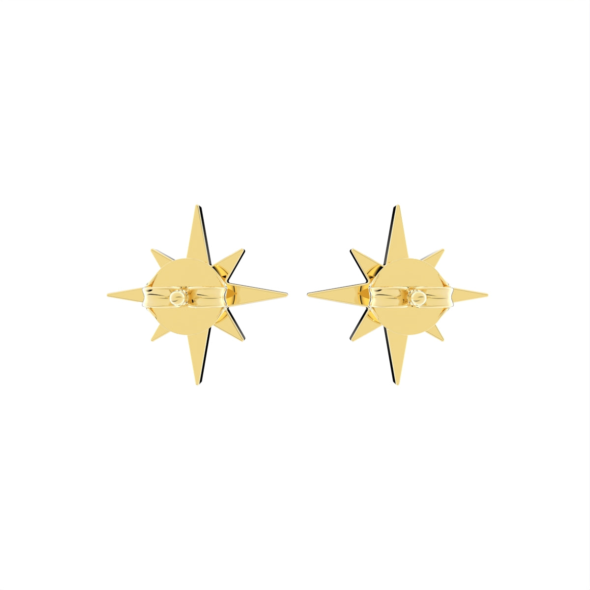 18K Polar Star Diamond Earrings — BACK