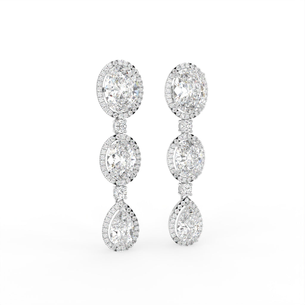 Sterling Silver Diamond Earrings — IMAGE URL