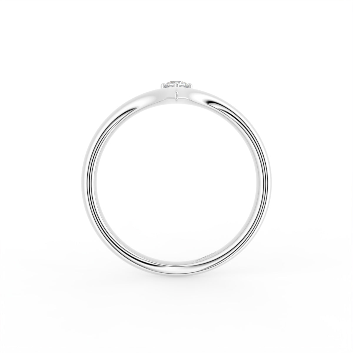 18K Solitaire Diamond Ring — FRONT