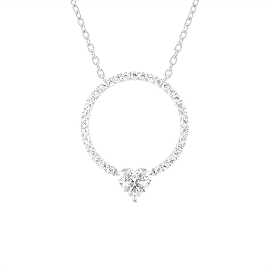 18K Heart Diamond Pendant — FRONT