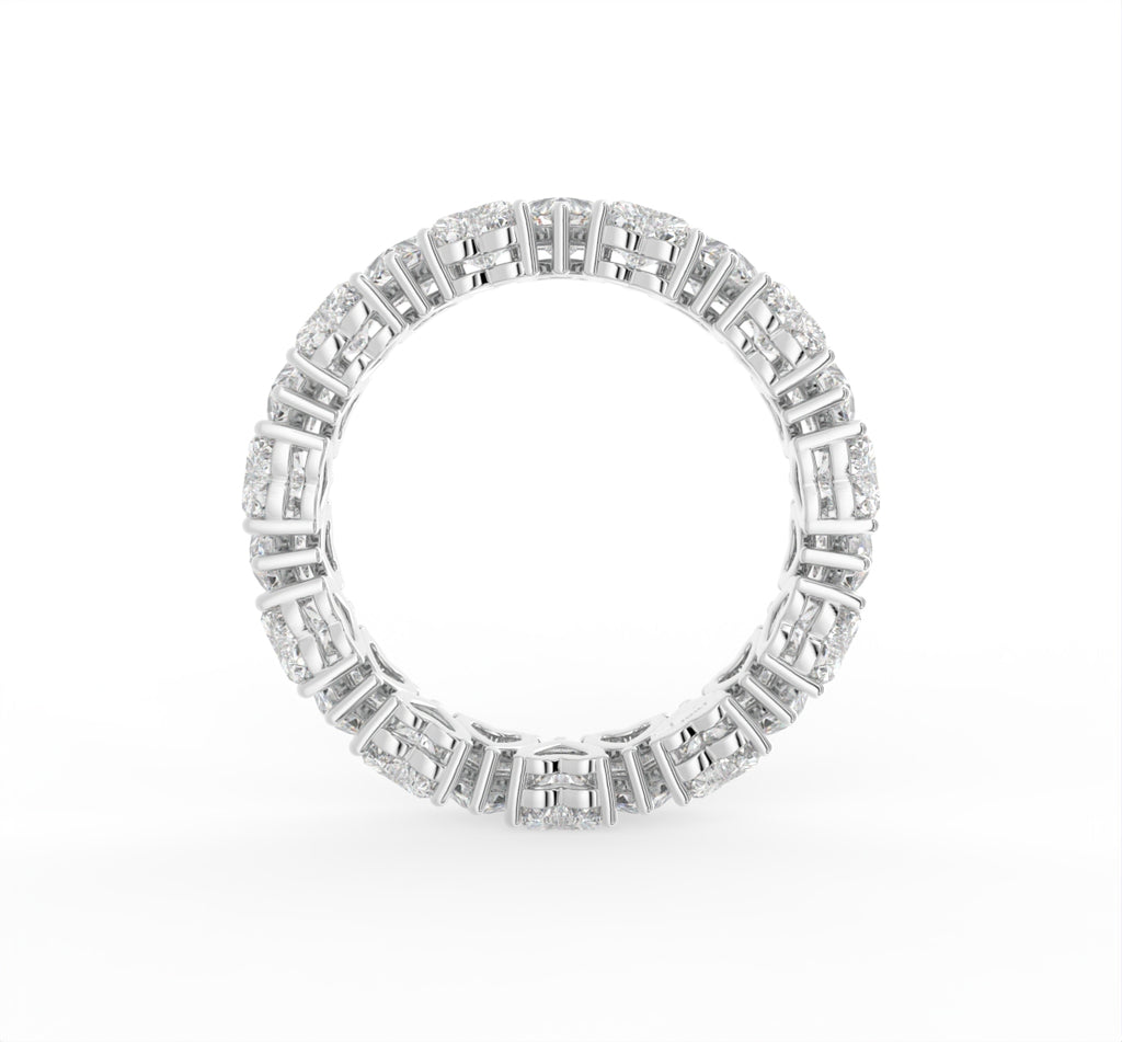 18K Heart Eternity Diamond Ring — FRONT