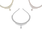 18K Oval Diamond Necklace — 3 COLOR