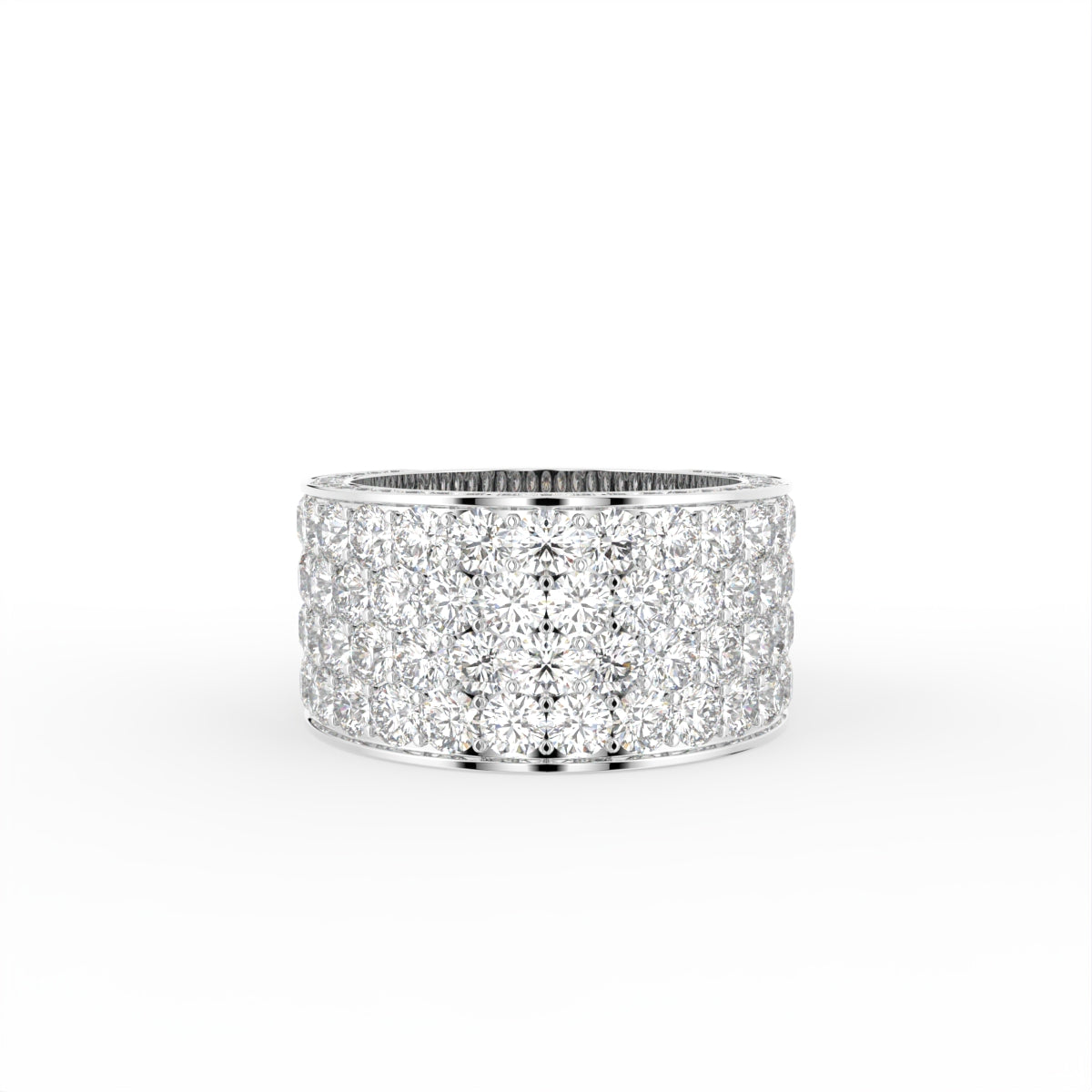 18K Bespoke Pavé Round Diamond Ring — TOP