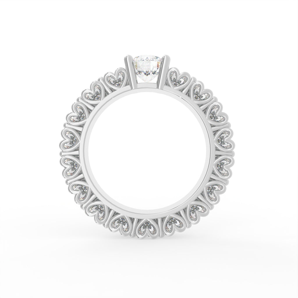 Sterling Silver Diamond Ring — FRONT/BACK