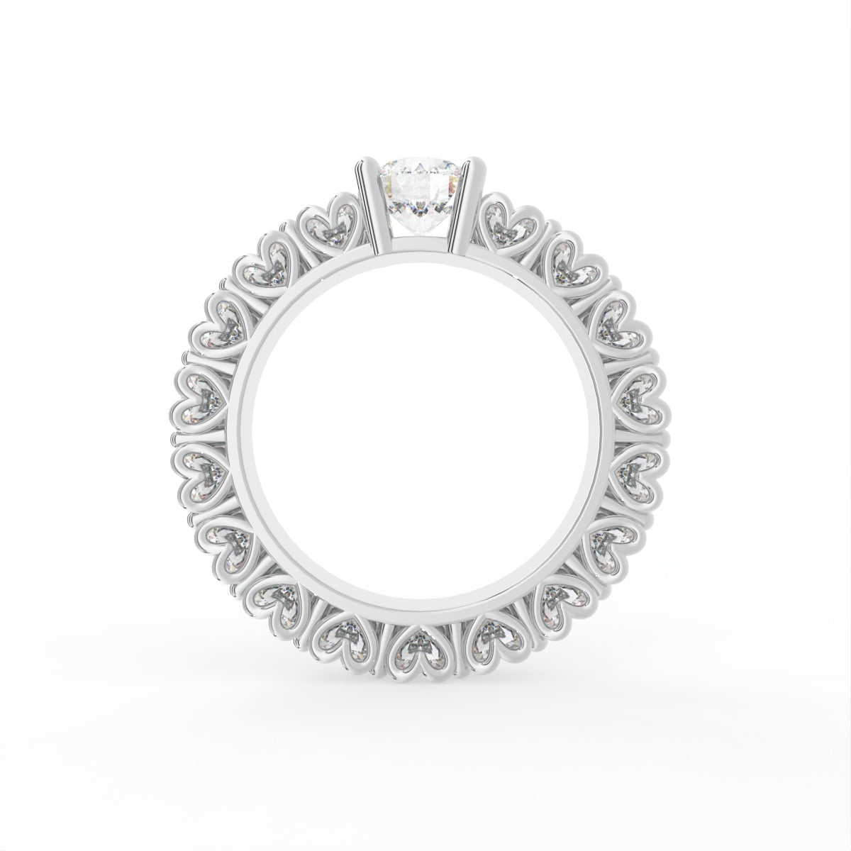 Sterling Silver Diamond Ring — FRONT/BACK