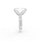 18K Emerald Cut Solitaire Diamond Ring — SIDE