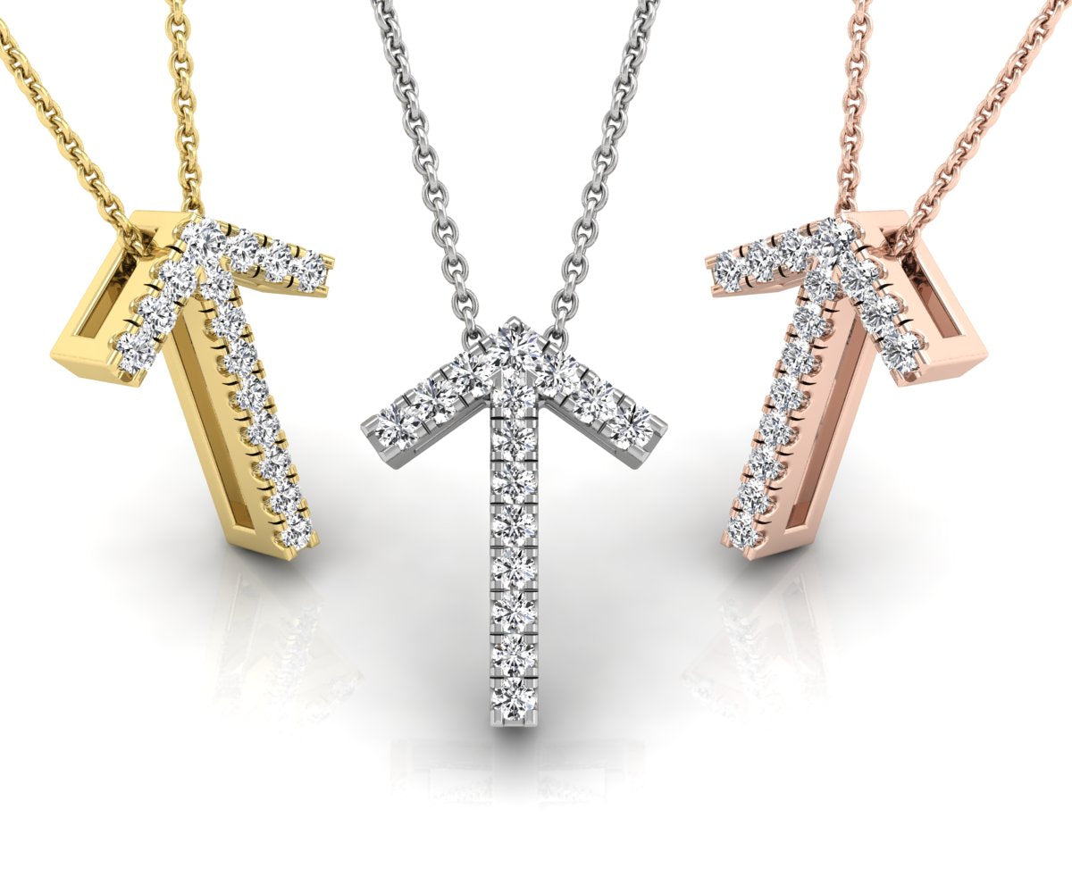 vimg:FJ1434|vimg:FJ1438|18K White Gold Tiwaz Viking Round Diamond Pendant — 3 COLOR