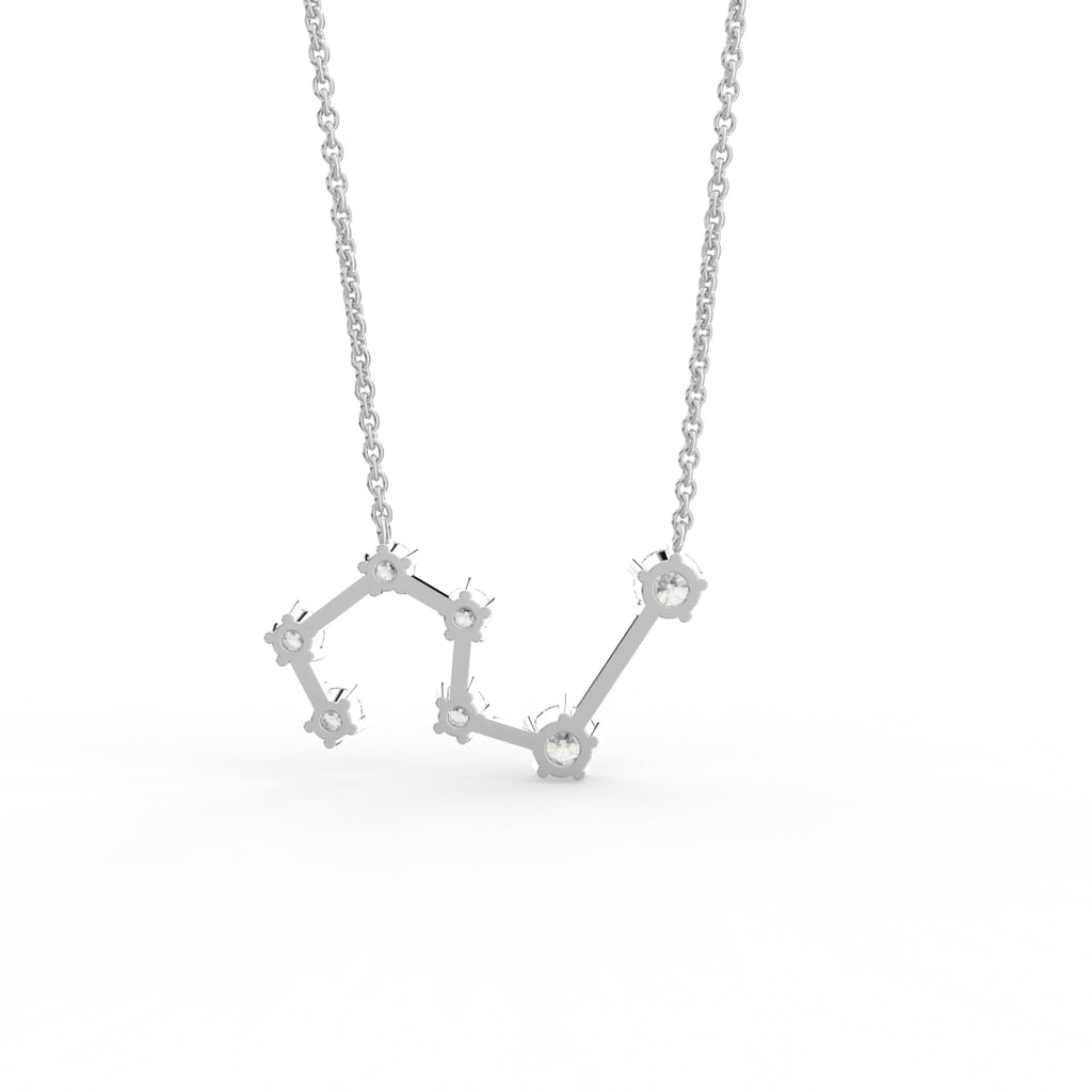 18K Rose Gold Constellation Round Diamond Pendant — BACK