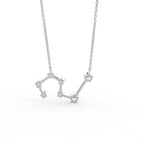 18K Rose Gold Constellation Round Diamond Pendant — BACK