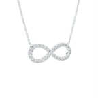 14K White Gold Infinity Round Diamond Pendant — 3D VIEW