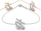 18K Alphabet Diamond Bracelet — 3 COLOR