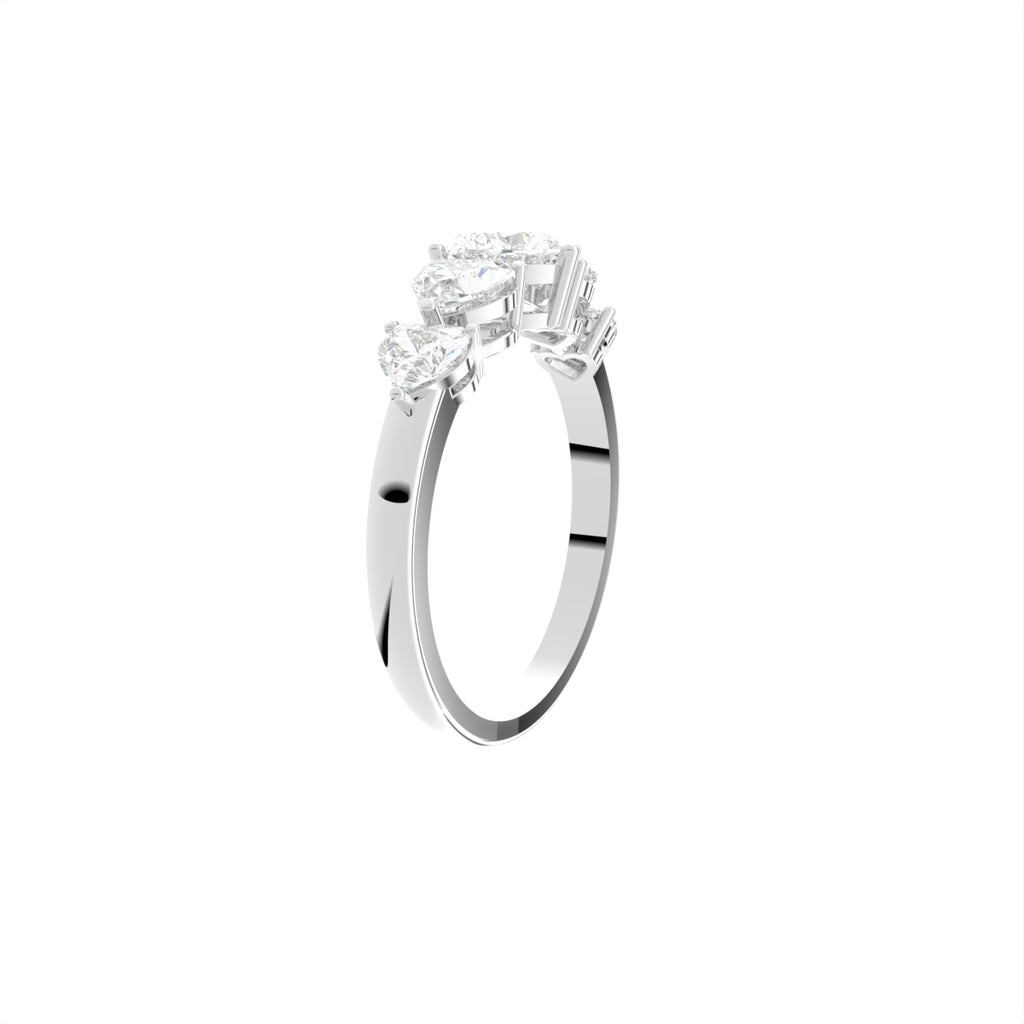 18K Bespoke Heart Diamond Ring — 3D VIEW
