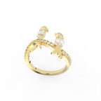 Sterling Silver Pear Diamond Ring — IMAGE URL