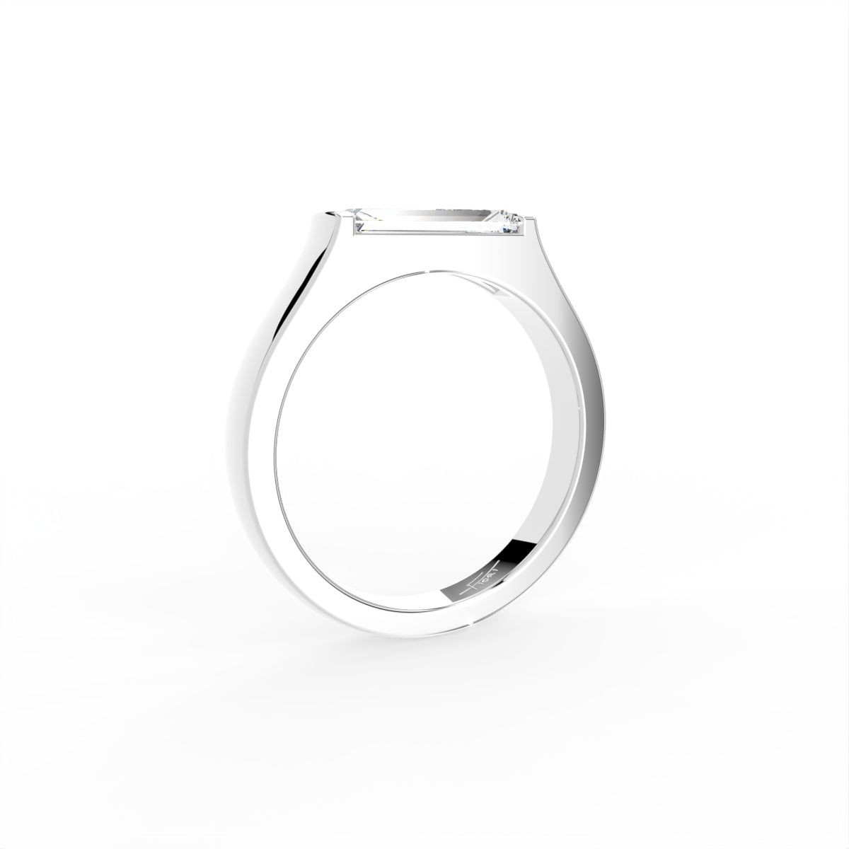 18K Bespoke Baguette Diamond Ring — 3D VIEW