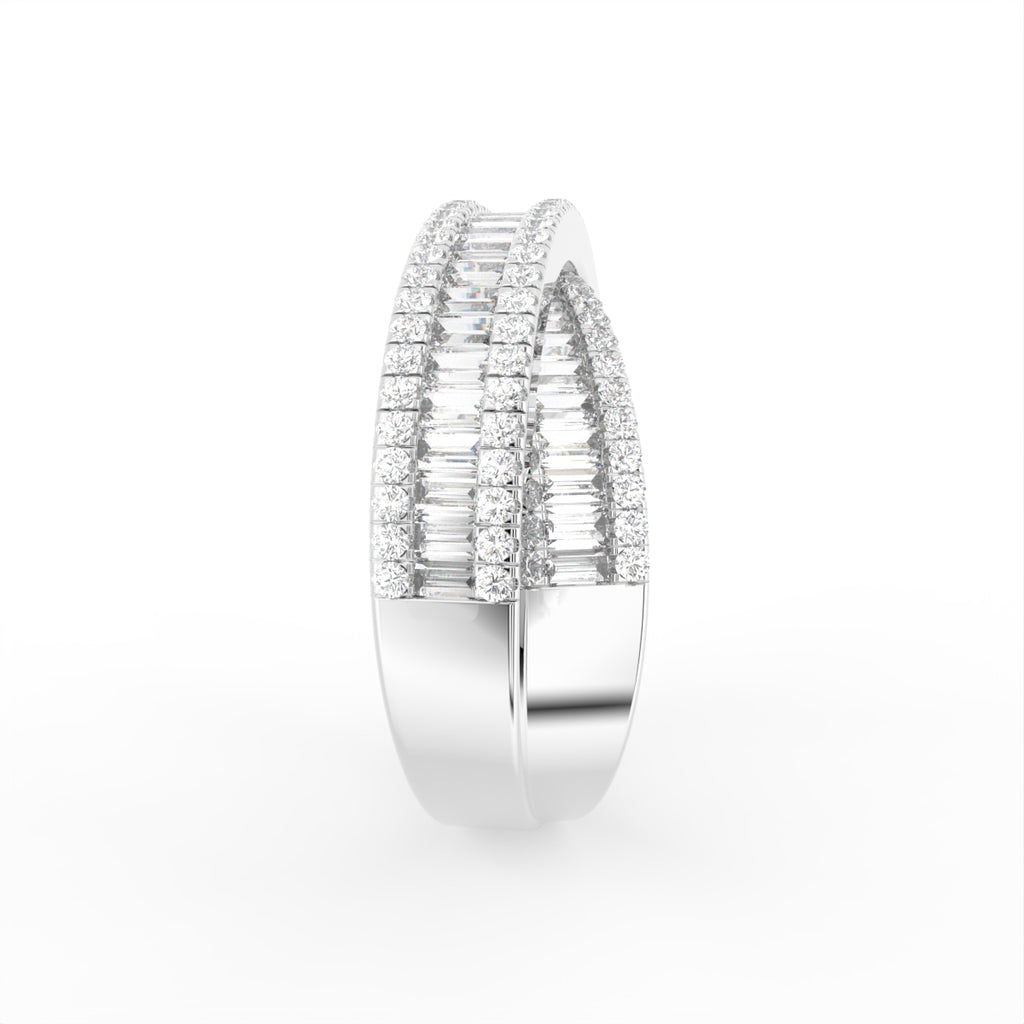 18K Baguette Diamond Statement Ring — SIDE