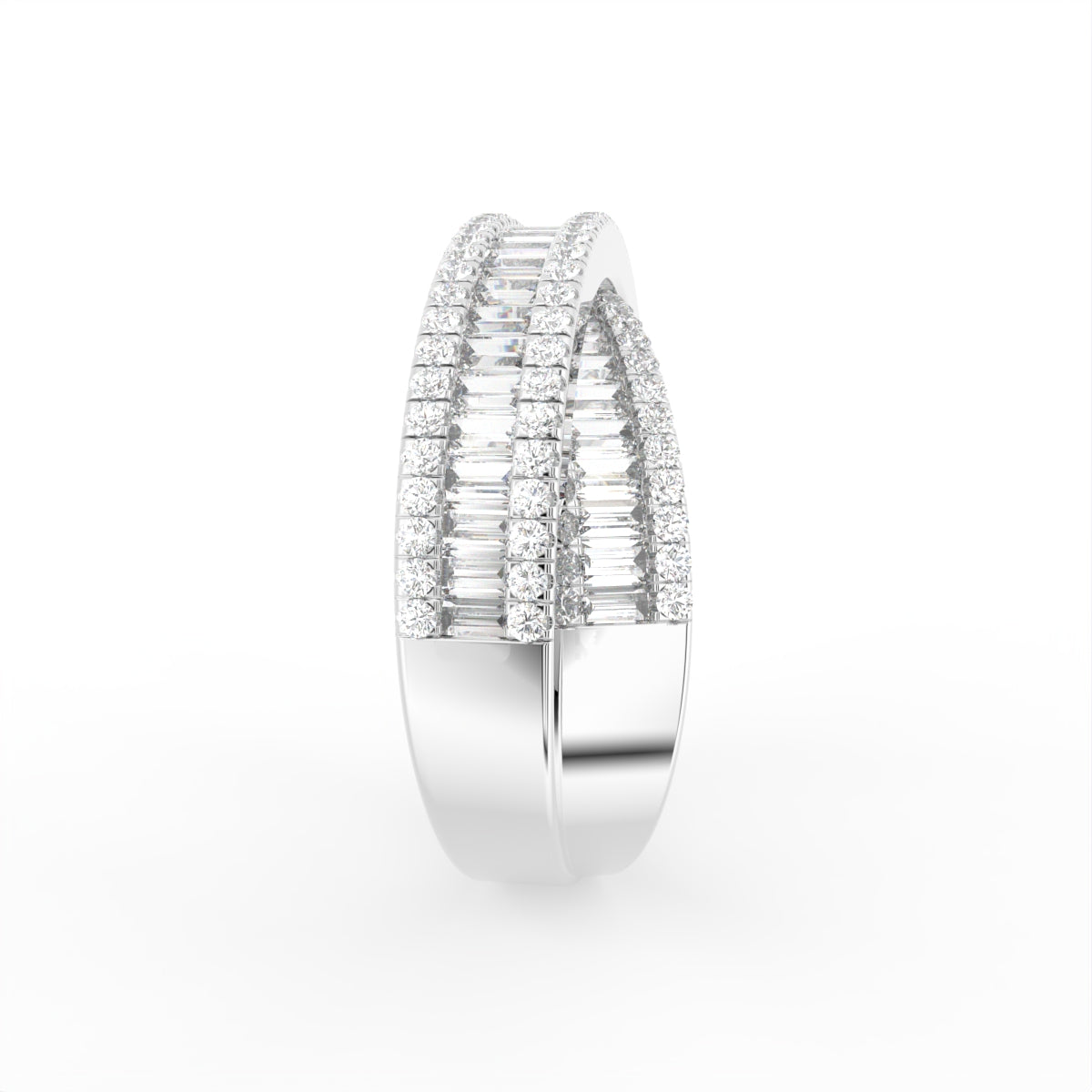 18K Baguette Diamond Statement Ring — SIDE