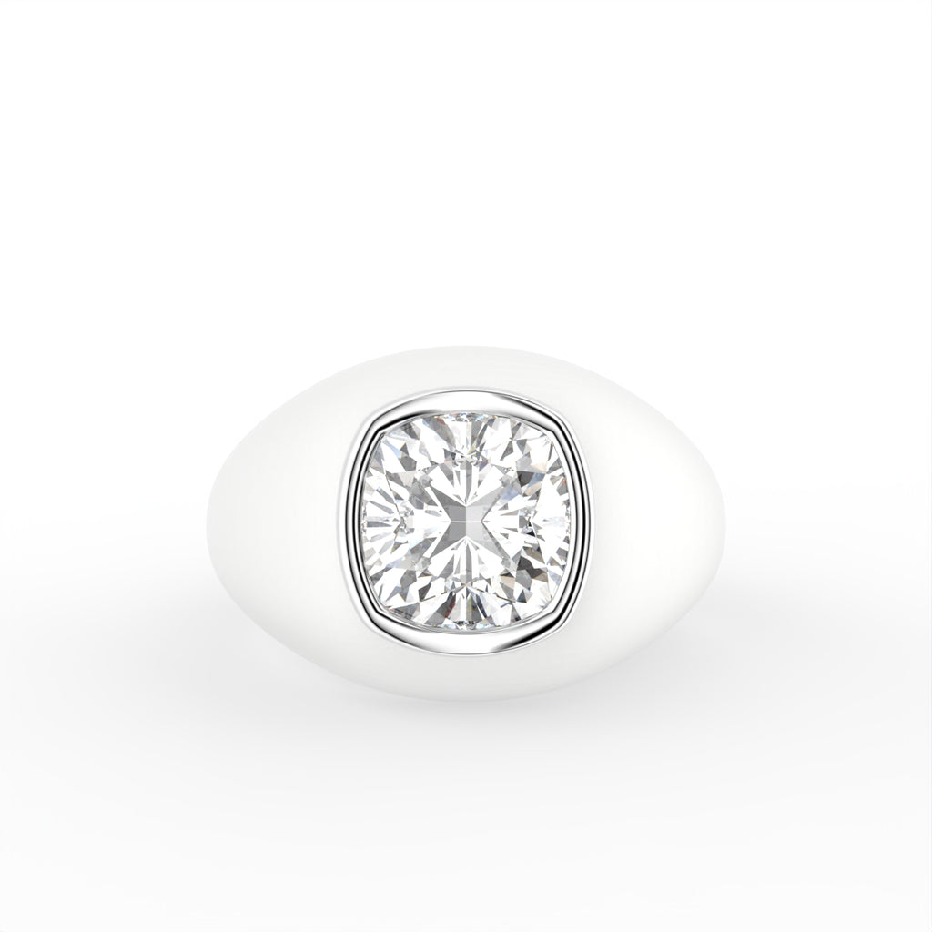 vimg:FJ2148|14K White Gold Bespoke Cushion Diamond Ring — TOP
