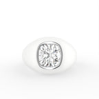 vimg:FJ2148|14K White Gold Bespoke Cushion Diamond Ring — TOP