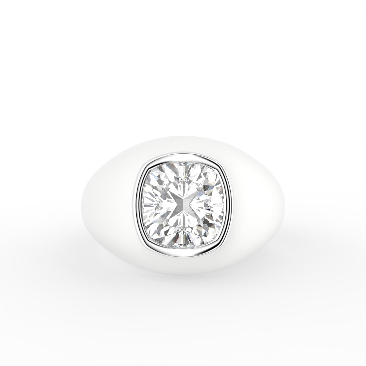 vimg:FJ2148|14K White Gold Bespoke Cushion Diamond Ring — TOP
