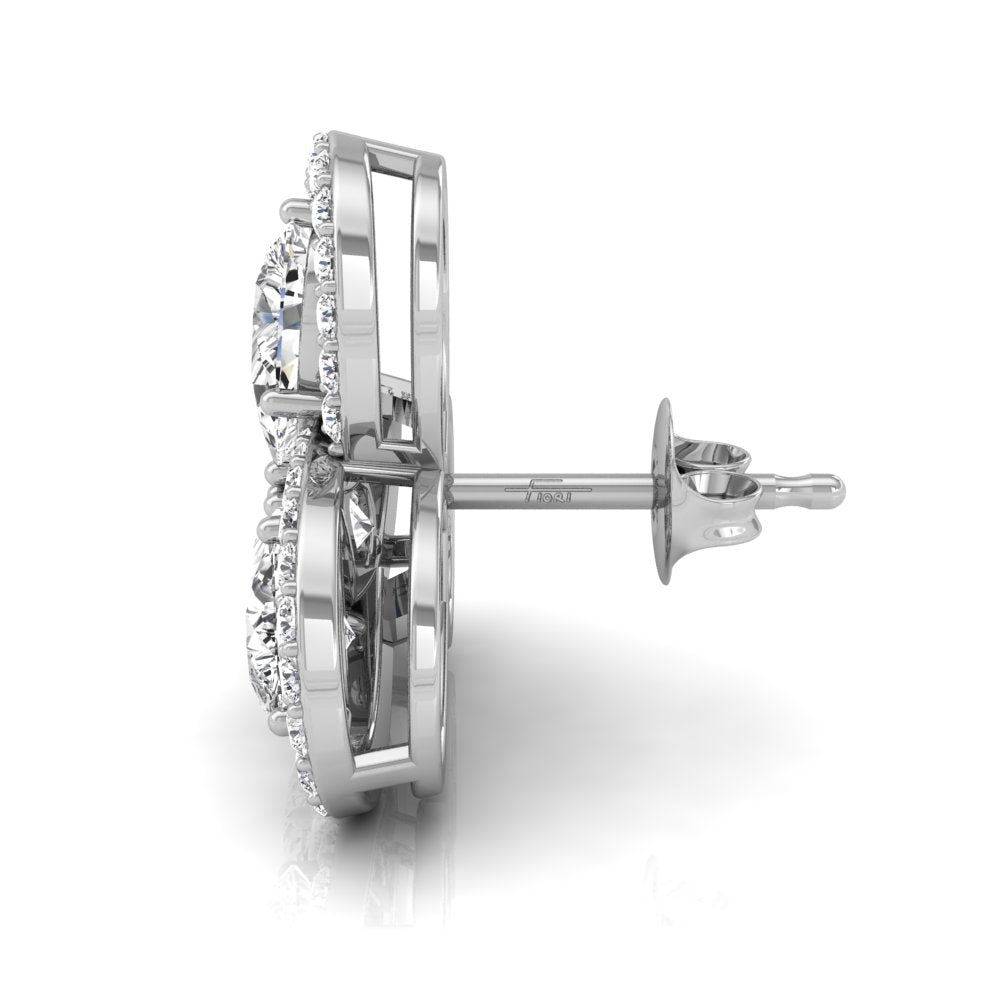 14K Pear Diamond Earrings — SIDE VIEW