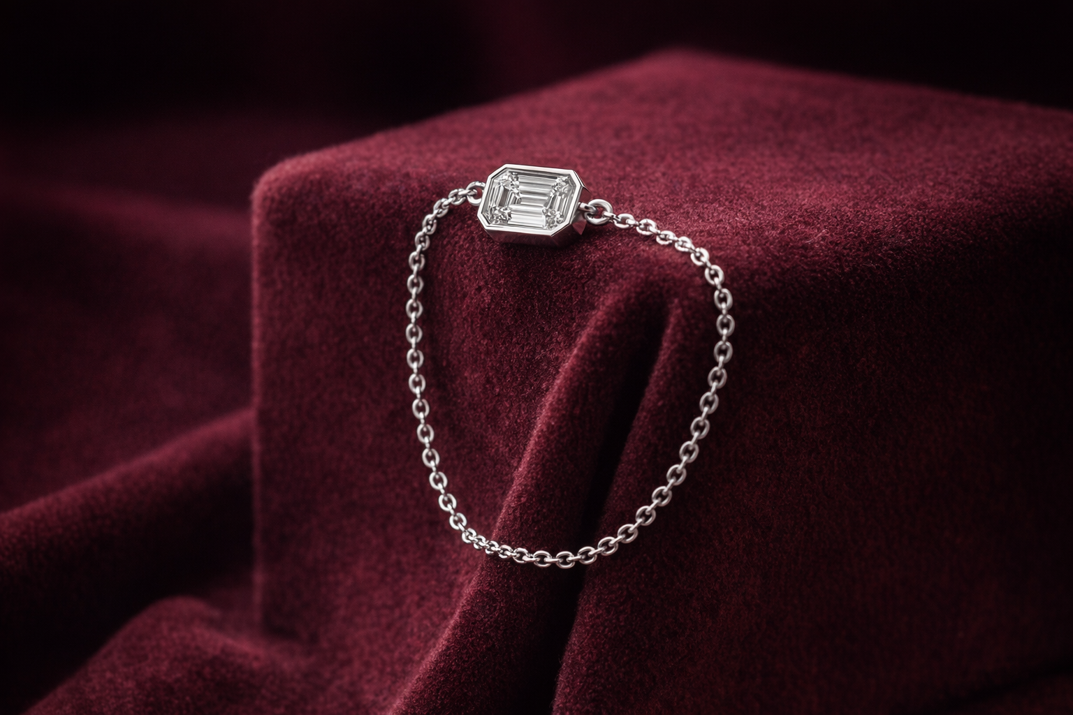 14K Solitaire Emerald Cut Diamond Ring