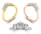 18K White Gold Baguette Diamond Ring — 3 COLOR