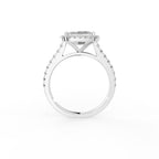 18K Halo Solitaire Diamond Engagement Ring — FRONT