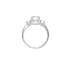 18K Trilogy Three-Stone Diamond Engagement Ring — FRONT