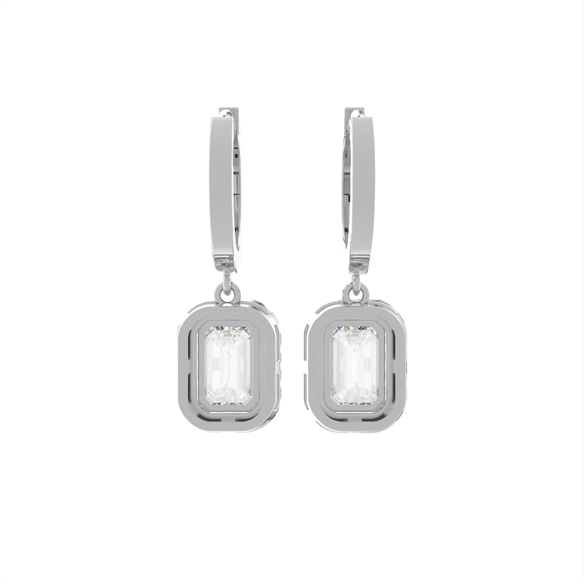 18K Diamond Drop Earrings — BACK